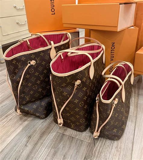 neverfull sizes louis vuitton